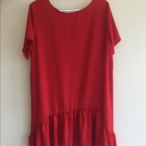 Red knee length dress